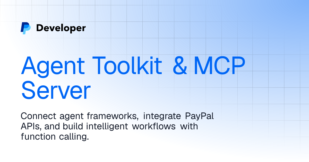 Agent Toolkit & MCP Server | PayPal Developer Platform